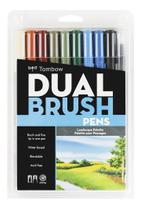 Caneta Pincel Dual Brush Tombow 10 Cores Paisagem