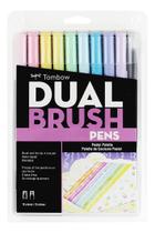 Caneta Pincel Dual Brush Tombow 10 Cores Pastéis