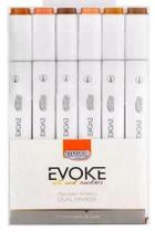 Caneta pincel marcador artistico dual marker 6 tons de pele evoke brw