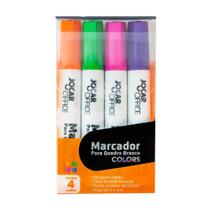 Caneta Pincel Marcador Quadro Branco 4 Cores Jocar Office