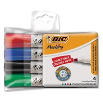 Caneta Pincel Para Quadro Branco Bic Marking Fashion 04 Cores Caneta Pincel Para Quadro Branco Bic Marking Fashion 04 Cores