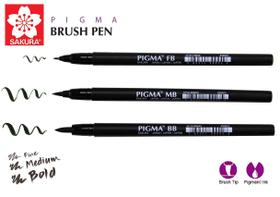 Caneta Pincel Pigma Brush Pen Sakura Kit C/ 3 Traços