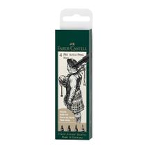 Caneta Pitt Artist Faber Castell Black 4 Canetas