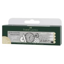 Caneta Pitt Artist Faber Castell Black & White 4 Canetas