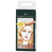 Caneta Pitt Artist Faber Castell Brush 6 Cores Tons de Pele