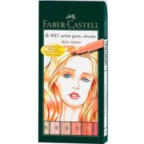 Caneta Pitt Artist Faber Castell Brush 6 Cores Tons de Pele