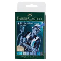 Caneta Pitt Artist Faber Castell Brush The Blues 8 Cores