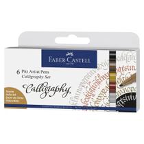 Caneta Pitt Artist Faber Castell Caligrafia 6 Cores Caneta Pitt Artist Faber Castell Caligrafia 6 Cores