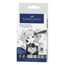 Caneta Pitt Artist Faber Castell Manga Basic 8 Canetas Caneta Pitt Artist Faber Castell Manga Basic 8 Canetas