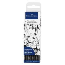 Caneta Pitt Artist Faber Castell Manga Black 4 Canetas