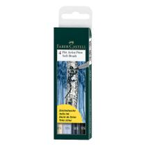 Caneta Pitt Artist Faber Castell Soft Brush 4 Cores