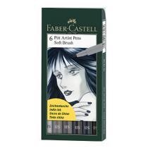 Caneta Pitt Artist Faber Castell Soft Brush 6 Cores