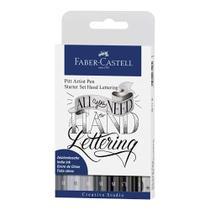 Caneta pitt hand lettering com 7 canetas starter faber-castell