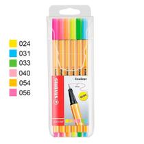 Caneta Point88 0,4 mm Estojo com 6 Cores Neon Ref.88/6-1 Stabilo Caneta Point88 0,4 mm Estojo com 6 Cores Neon Ref.88/6-1 Stabilo