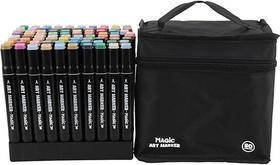 Caneta ponta dupla para livro de colorir magic kids art marker 80 cores com bolsa