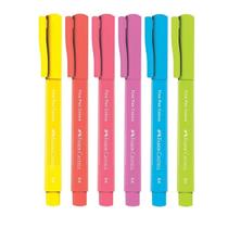 Caneta Ponta Fina, Faber Castell, Fine Pen Colors - 6 Cores Tropical