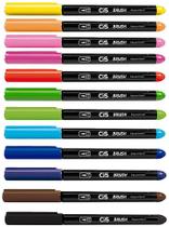 Caneta Ponta Pincel Brush Pen CIS Aquarelavél 15 Cores (Marcador Artístico)