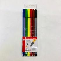 Caneta Ponta Porosa Fina 0.4 Mm 6 Cores Tipo Stabilo