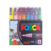 Caneta Posca Glitter Colours PC-3ML com 8 Unidades