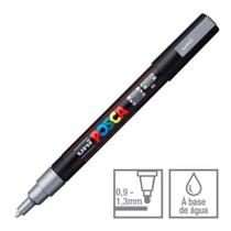 Caneta Posca Marcador Uni-Ball PC-3M Prata 26