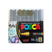 Caneta Posca Metallic Colours Pc-5m com 8 Unidades