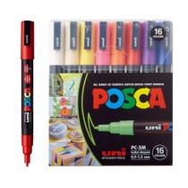 Caneta Posca PC - 3M 16 Cores Marcador Artístico Caneta Posca PC - 3M 16 Cores Marcador Artístico