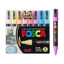 Caneta Posca PC - 5M Estojo 8 Cores Pastel cerâmica, madeira, metais, tecidos Uni Ball Caneta Posca PC - 5M Estojo 8 Cores Pastel cerâmica, madeira, metais, tecidos Uni Ball