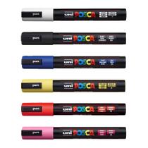 Caneta Posca PC-5M Marcador Kit C/ 6 Cores - Uni-Ball