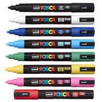 Caneta Posca PC-5M Marcador Kit C/ 8 Cores