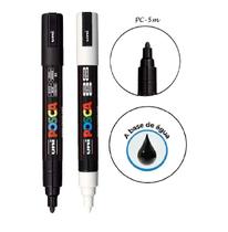 Caneta Posca PC-5M Ponta Media Preta e Branca