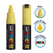 Caneta Posca Pc-8k Ponta Chanfrada 8mm Amarelo - Uniball