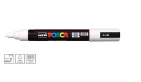Caneta Posca Uni Ball PC-5M Ponta Cónica Extra Média em Poliéster 2,5 mm - Cor: White