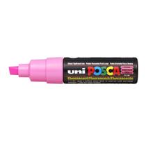 Caneta Posca Uni Ball PC-8K Ponta Biselada Grossa de Acrílico 8 mm - Cor: Fluor Pink