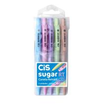 Caneta ret sugar 1.0 com 5 cores pasteis - 55.8000