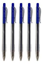 Caneta Retrátil Azul Escrita Suave Cores Vivas