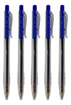 Caneta Retrátil Azul Escrita Suave Cores Vivas