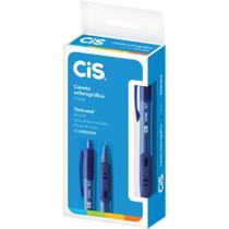 Caneta Retrátil CIS Linea 0,7MM Azul - Caixa com 12 Unidades
