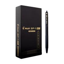 Caneta Retratil Emborrachada Bp1 Preto Ponta Media 12unidade