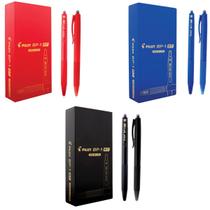 Caneta Retratil Emborrachada Bp1 Rt Kit 3 Caixas Preto Vermelho Azul 36 Canetas Qualidade Pilot Escolar Home Office