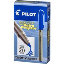 Caneta Retroprojetor Pilot 2.0 Azul Ponta Média Caixa C/12