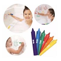 Caneta Risca E Apaga C/6 Cores Rabisca Azulejo Banheira Box Caneta Risca E Apaga C/6 Cores Rabisca Azulejo Banheira Box