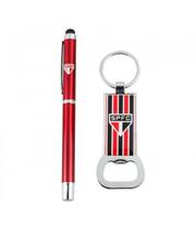 Caneta Roller Ball Com Chaveiro Abridor Garrafas São Paulo SPFC