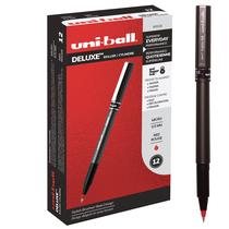Caneta Rollerball Uni-Ball Deluxe de 0,5 mm com tinta vermelha, pacote com 12
