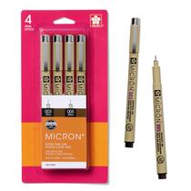 Caneta Sakura 50047 Micron 003/005 Fine Tip, preta/sépia, conjunto de 4 peças Caneta Sakura 50047 Micron 003/005 Fine Tip, preta/sépia, conjunto de 4 peças