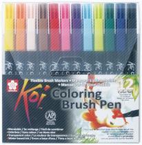 Caneta Sakura Koi Coloring Brush 012 Cores XBR-12