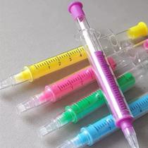 Caneta seringa com marca texto