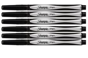 Caneta Sharpie Fine Point 0,5 mm preta, pacote com 6