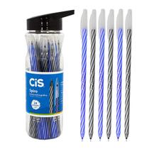 Caneta Spiro Cis 0,7mm Azul Preta Ponta Agulha 24 Unidades