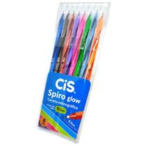 Caneta Spiro CiS GLOW Colorida - 8 Cores