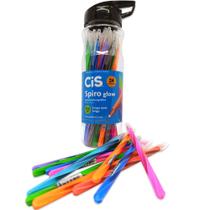 Caneta Spiro CiS GLOW Colorida Garrafa Pote - 24 Unidades